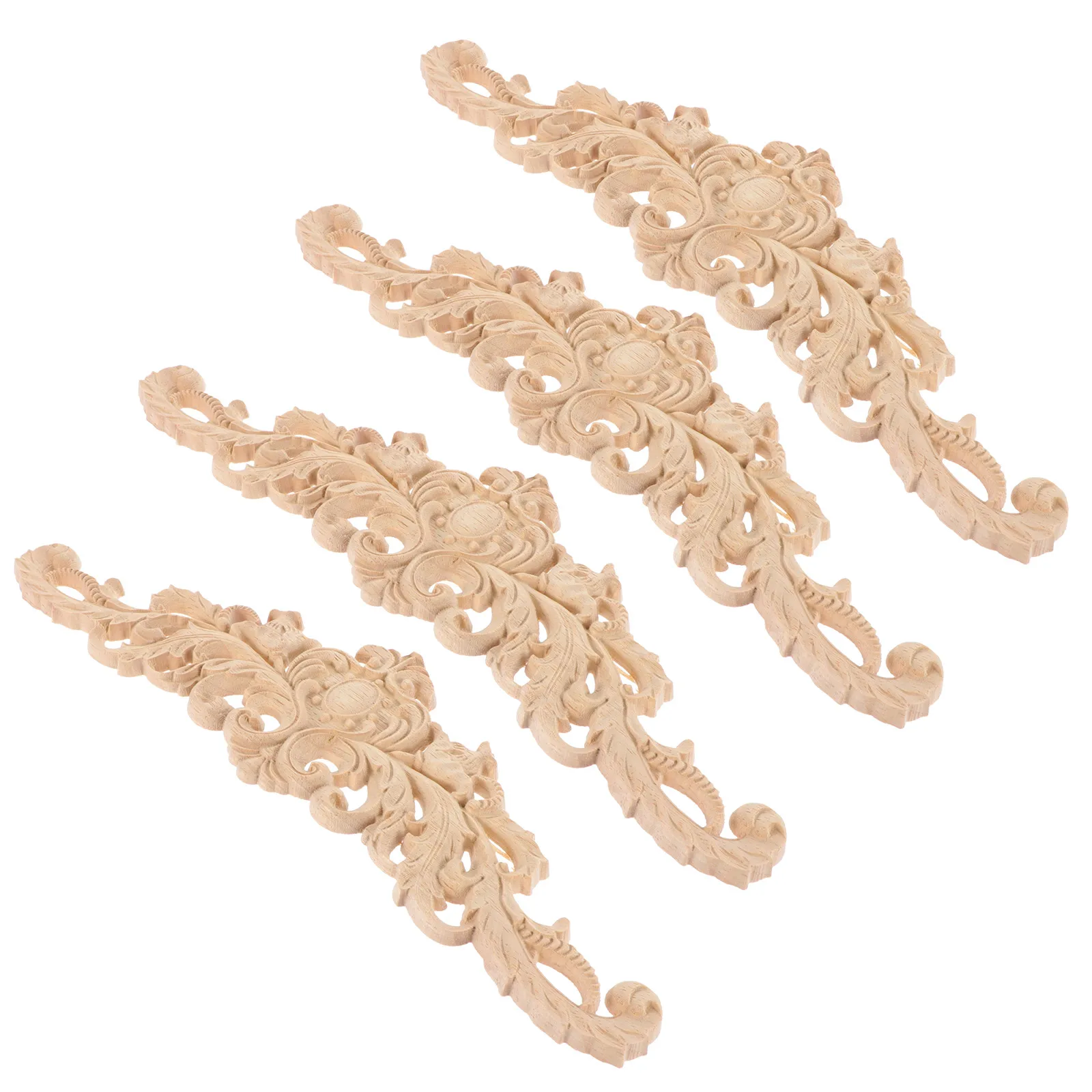 

Wood Carving Accessories Unpainted Onlay Applique Retro Decorative Wall Door Cabinet DIY Wood Onlay Easy Store Classic Taste