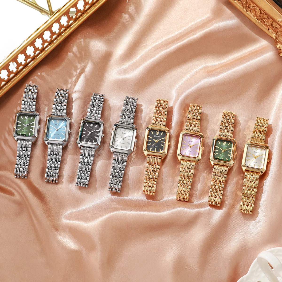 8pcs/set Women's Gift Watch Classic Business Style Women's Luxury Simple Dial Quartz Watch Combination Set (Box Not Included)