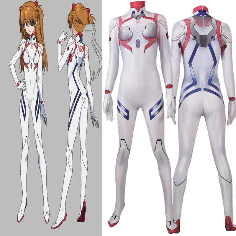 ฮาโลวีนอะนิเมะ Shin gekijo-BAN Asuka Langley Soryu 02 Ayanami Rei ชุดคอสเพลย์ผู้หญิงสุดท้าย plugsuits zentai ผู้ใหญ่เด็ก