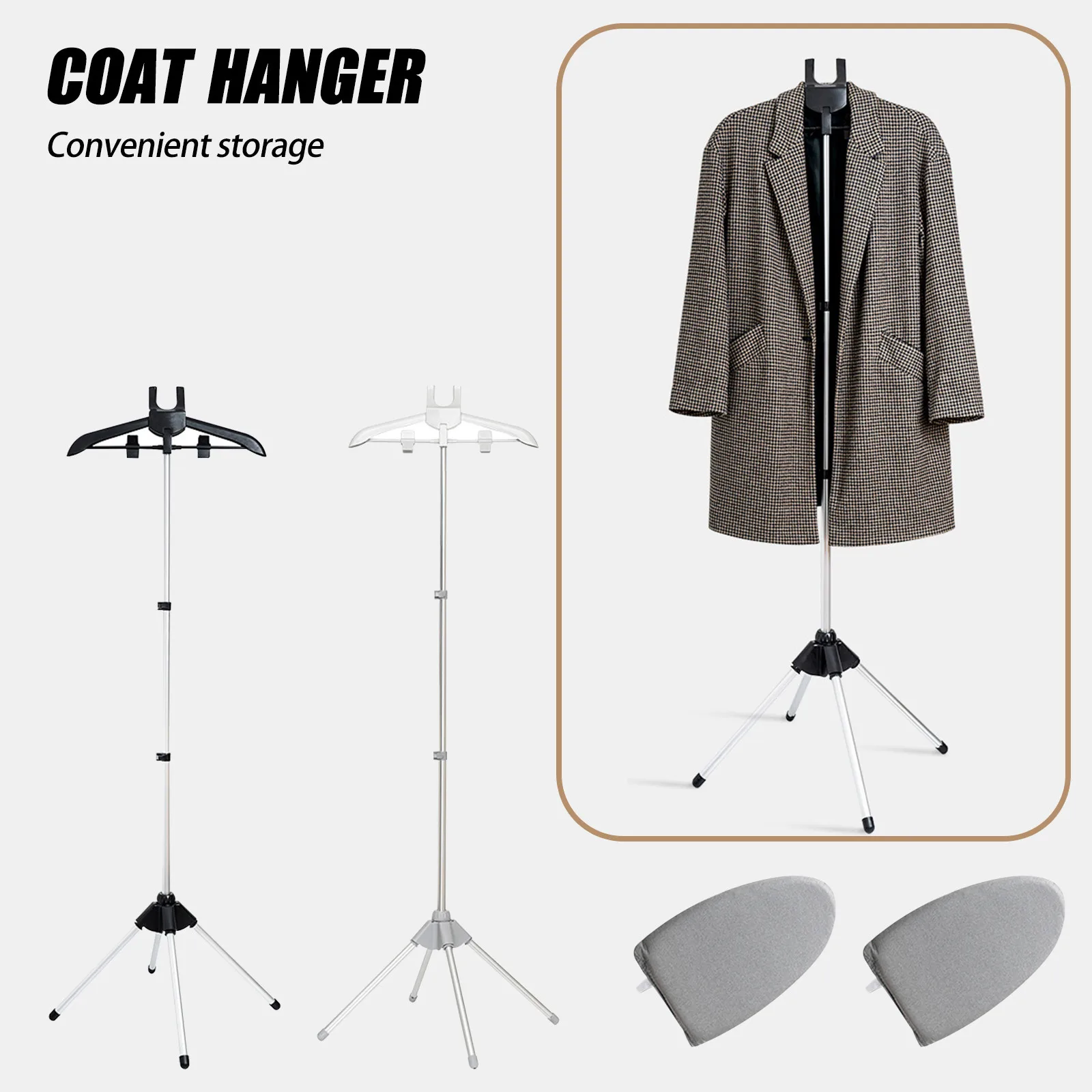 Clothes Steamer Ironing Rack Handheld Steam Hanger Adjustable Standing Garment Steamer Rack for Clothes Multipropose Home Supply
