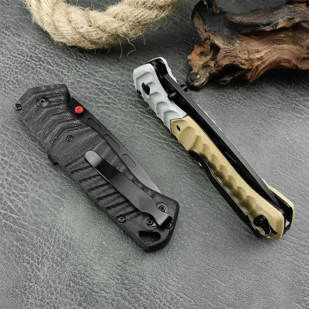 Imagem -04 - Psk Kit de Sobrevivência Pessoal Faca Dobrável 3.4 Cpm-magnacut Preto Cerakote Drop Point Lâmina G10 Alças Faca Tática bm 593