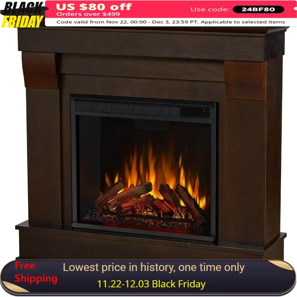 41” Electric Fireplace with Mantel Replaceable Fireplace Insert Heater Electric Fireplace