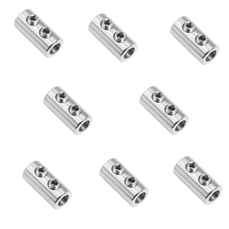 6Pcs Stainless Steel Wire Rope Locks Double-Hole Clamps - Adjustable | For Home DIY, Camping