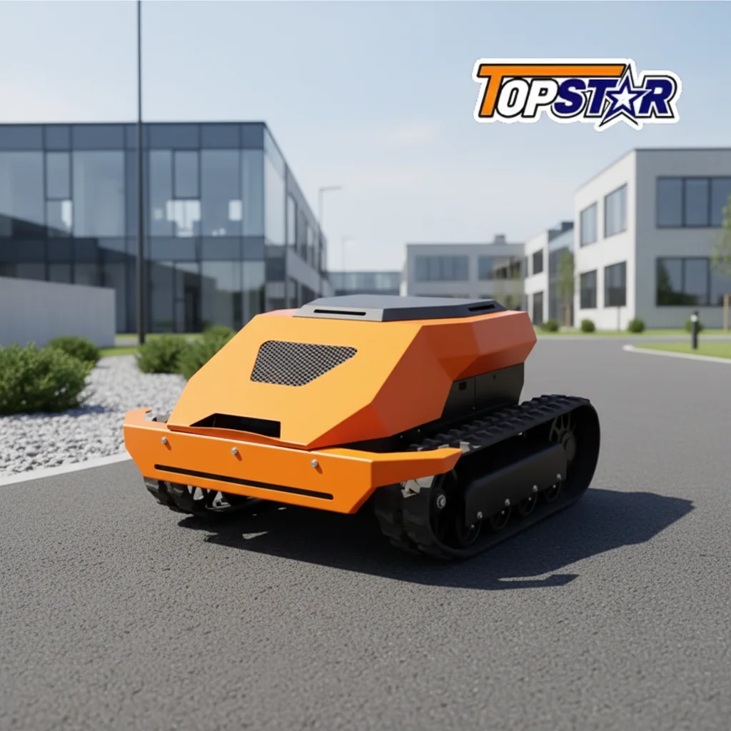 Tracked RC Lawn Mower Battery-Powered GPS Navigation Adjustable Cutting Width For Farm Commercial Garden