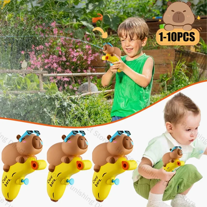 

Милый капибара, маленький водяной пистолет, водяной брызговик, мультяшное животное, водяной сагайдак, спринклер, пляжный уличный пистолет для брызг, фотография в бассейне