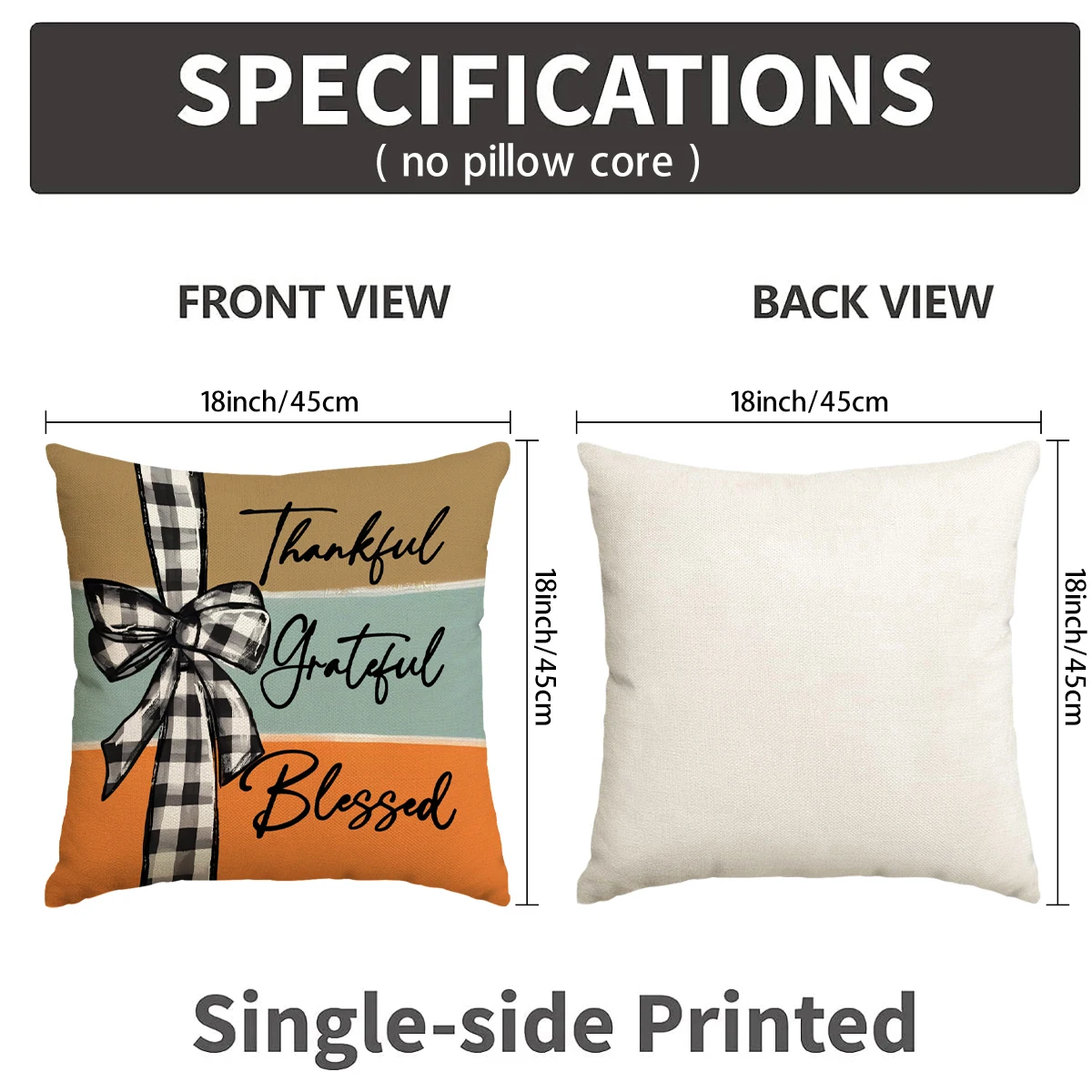 1/4pcs Autumn Thanksgiving Pillow Cover, Home Sofa Cushion Cover, Suitable for Bedroom, Room, Living Room (No Pillow Core)