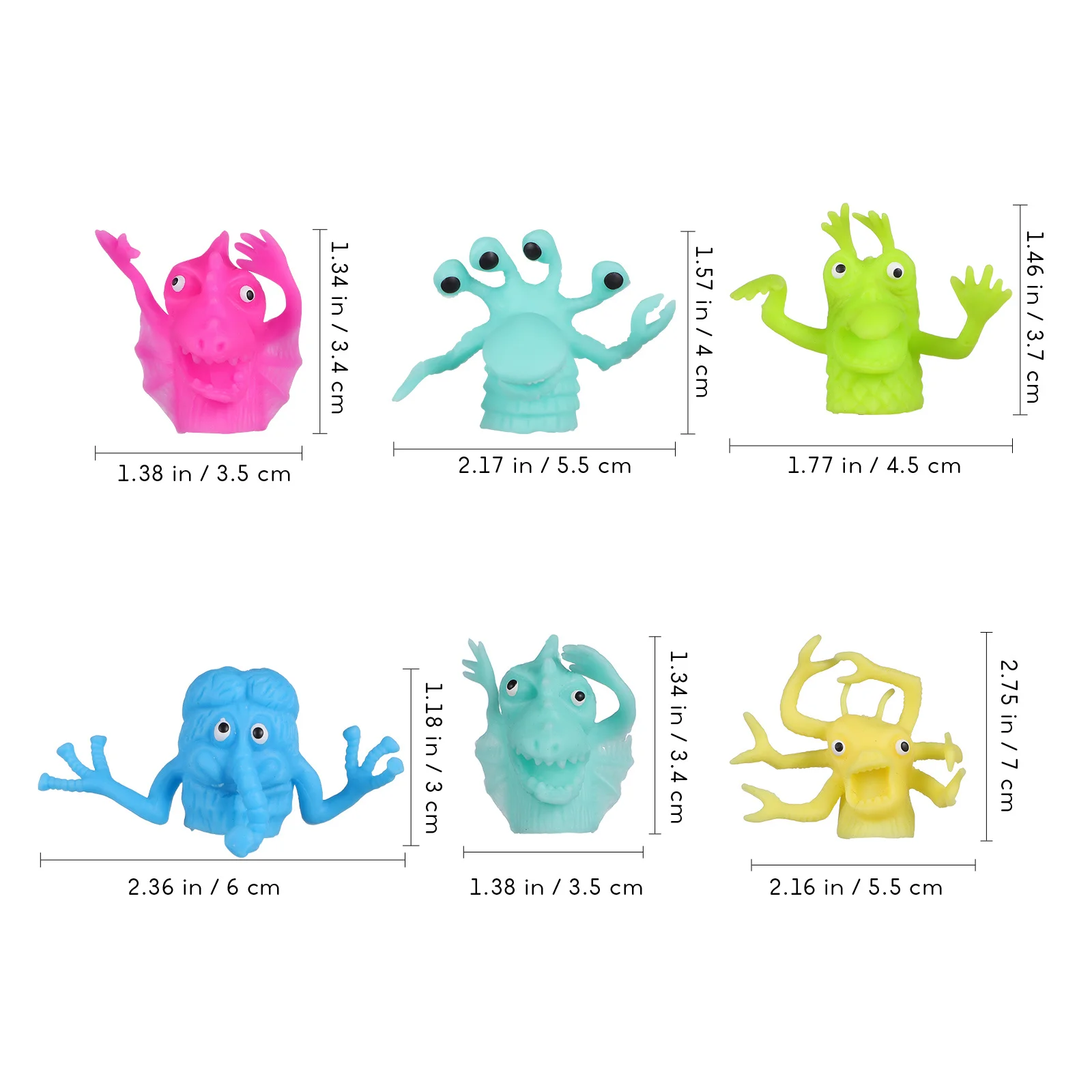 หุ่นนิ้วมือการ์ตูนรูปสัตว์ 6 ชิ้น ของเล่นเด็ก สนุกสนาน ทำจาก TPR ปลอดภัยสำหรับเด็ก