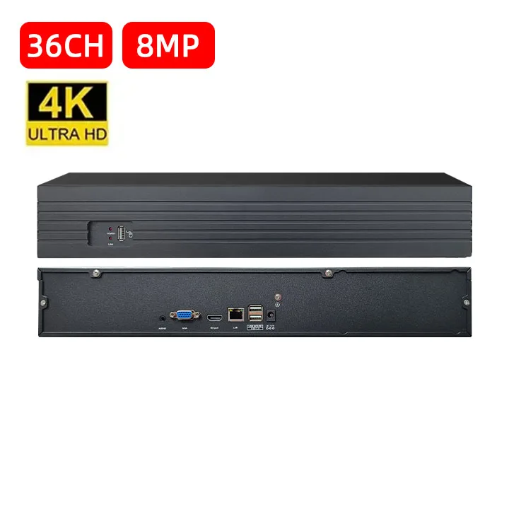 Sistem Perekam Video Jaringan FOSVISION Penyimpanan Cloud P2P NVR PoE 36 Kanal Keamanan Perekam Video Jaringan IP 8MP CCTV NVR