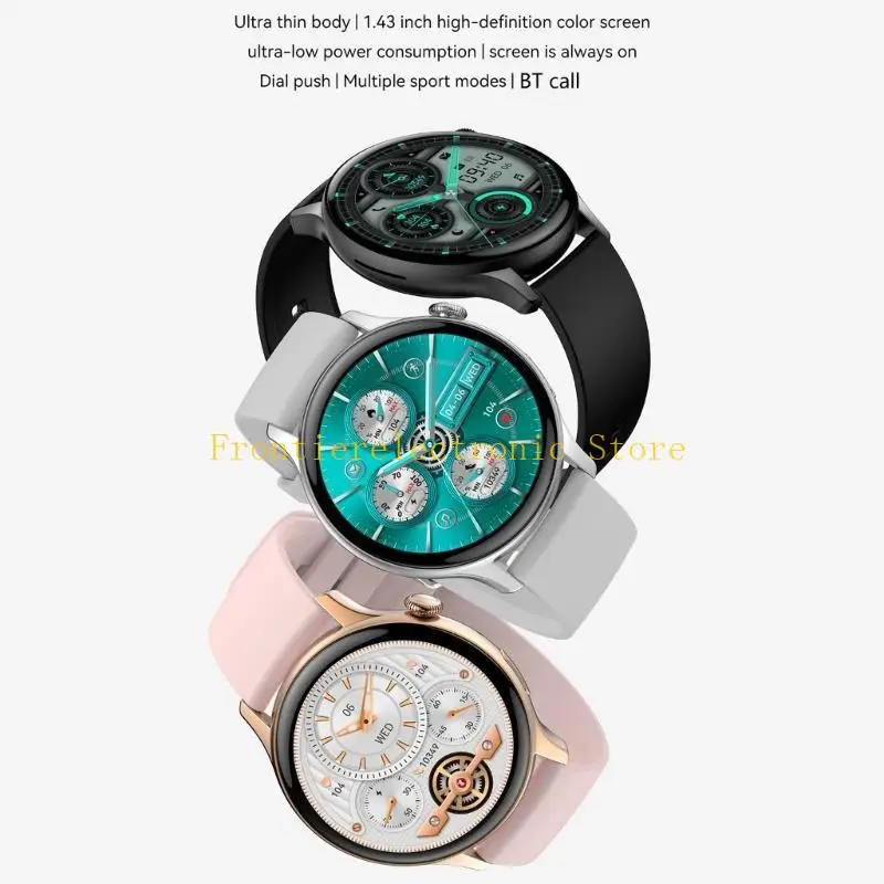 G8DB 스마트 시계, HK85 피트니스 트래커 방수, 모니터 단계 칼로리 카운터, 1.43인치 화면 스마트워치 피트니스 시계