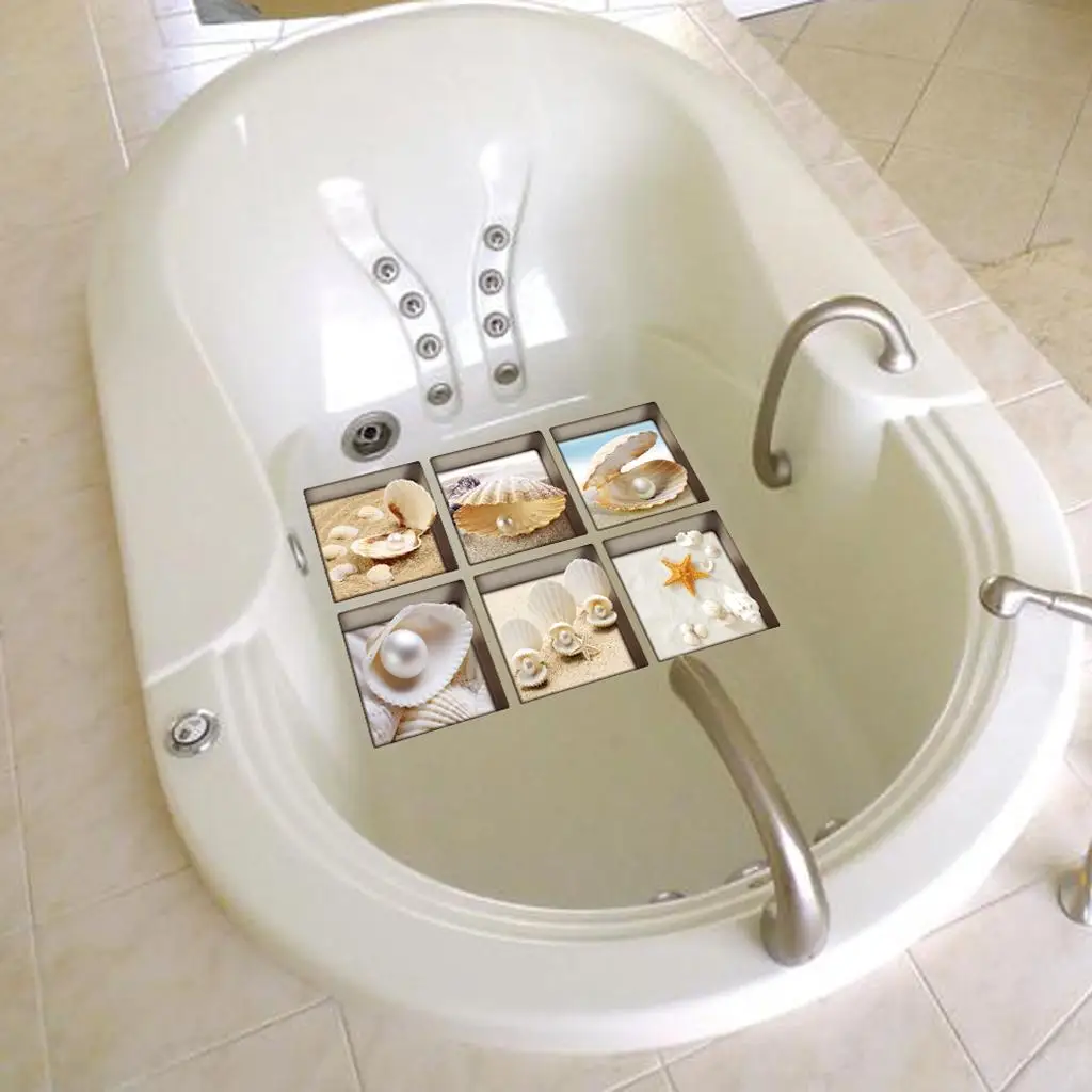 Treads for Bath Tubs Anti-slip Bath Tub Shower Stickers 6pcs