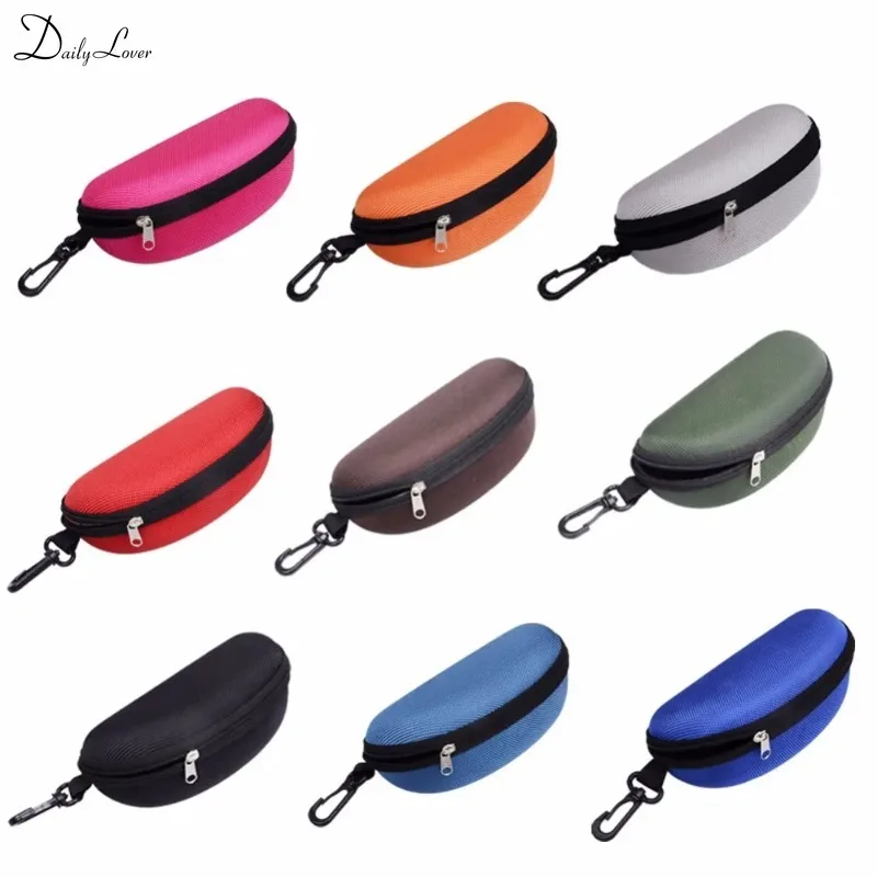 Portable Zipper Sunglasses Case Hard EVA Eyeglasses Box with Hook Glasses Compressive Protector Oxford Cloth Eyewear Storage Box