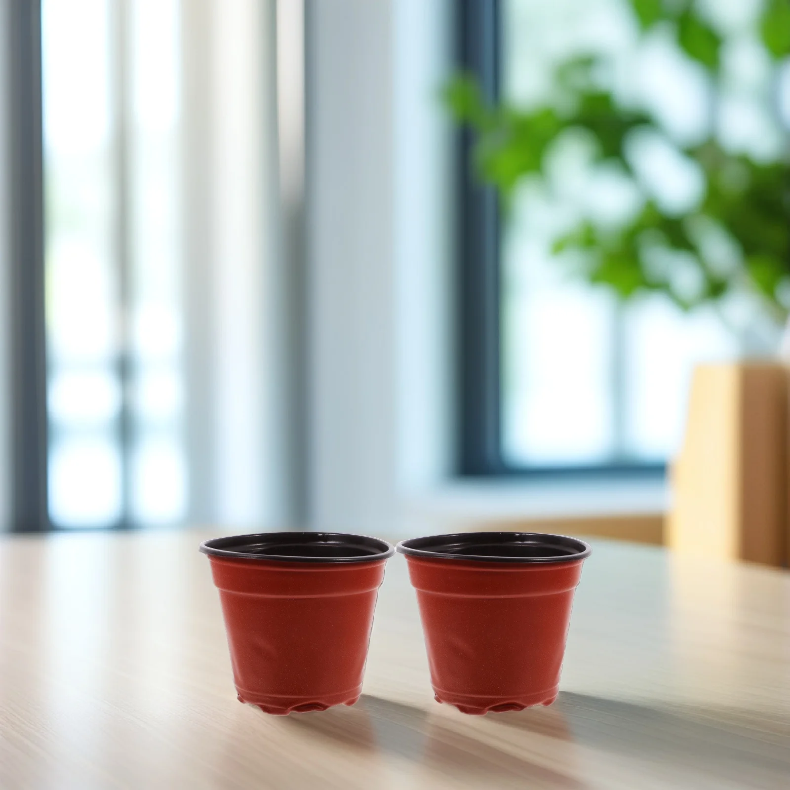 

100pcs Seedling Pot Plant Nursery Cups Durable Lightweight with Drainage Holes for Plants Gardening Flowerpot Yards Balconies