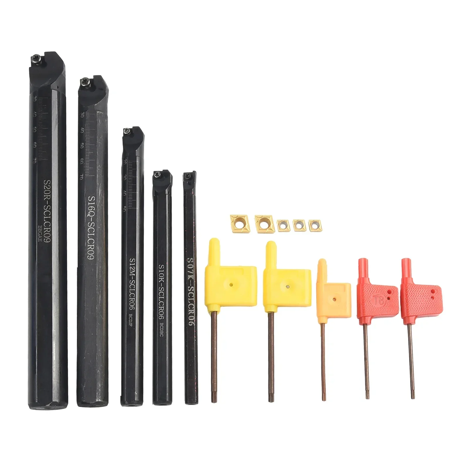 

5pcs SCLCR09 Lathe Turning Tool Holder Boring Bar Carbide Insert Cutter CNC Metal Turning Rod Holders Tools 7/10/12/16/20mm