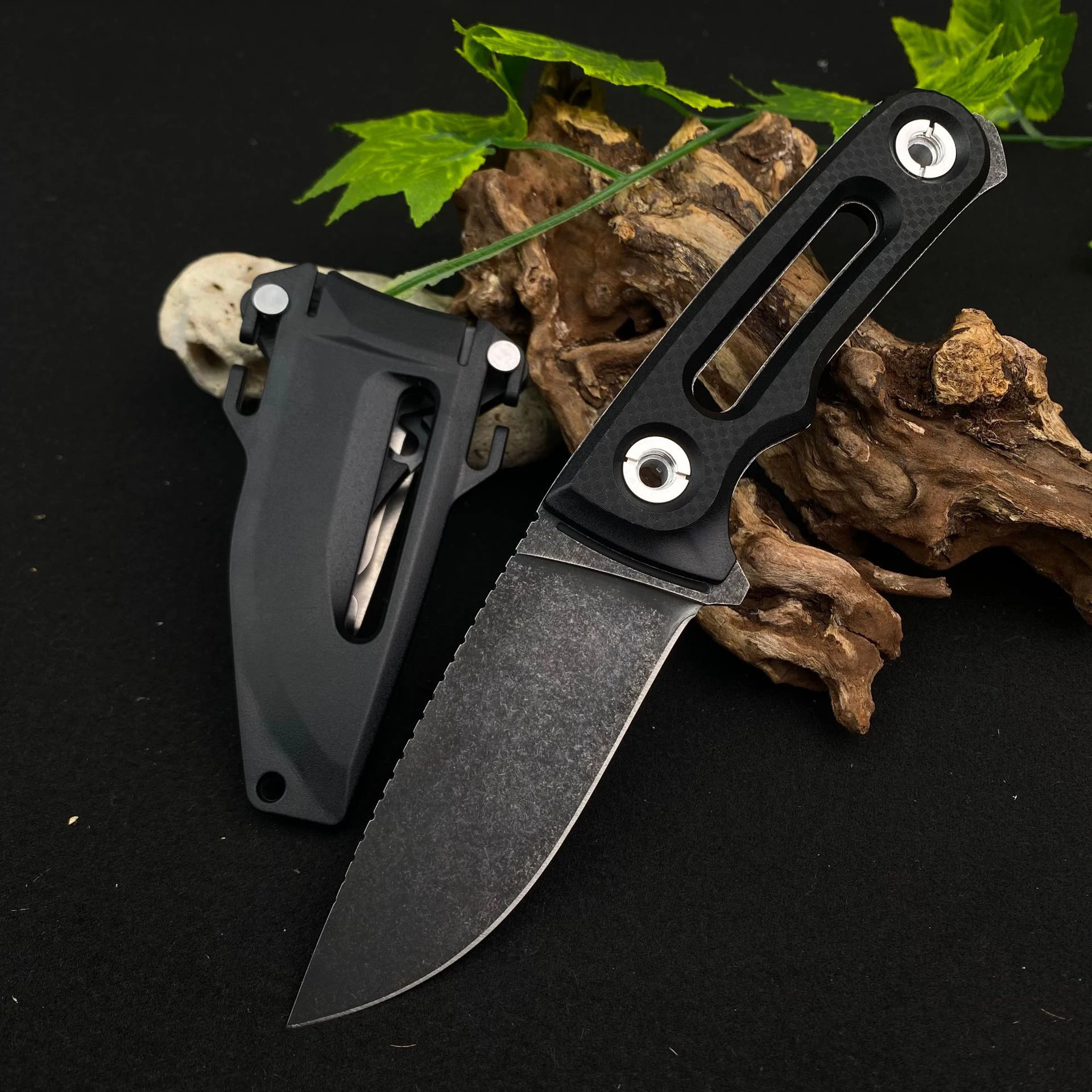 

Tactical Everyday Carry Straight Knife 5CR Blade with Sheath Hunting & Portable Outdoor & Everyday Carry Multi-Purpose Tool