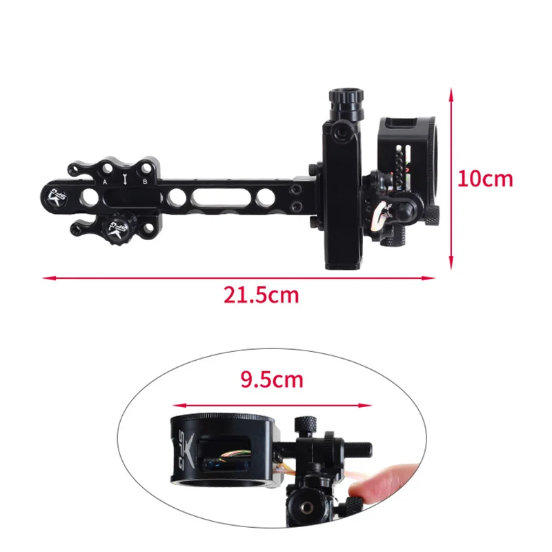 Compound Bow Sight 5 Pin Arrow Target Hunting Long Rod Fine adjustable Left/Right Hand Aiming Archery Sight Multi