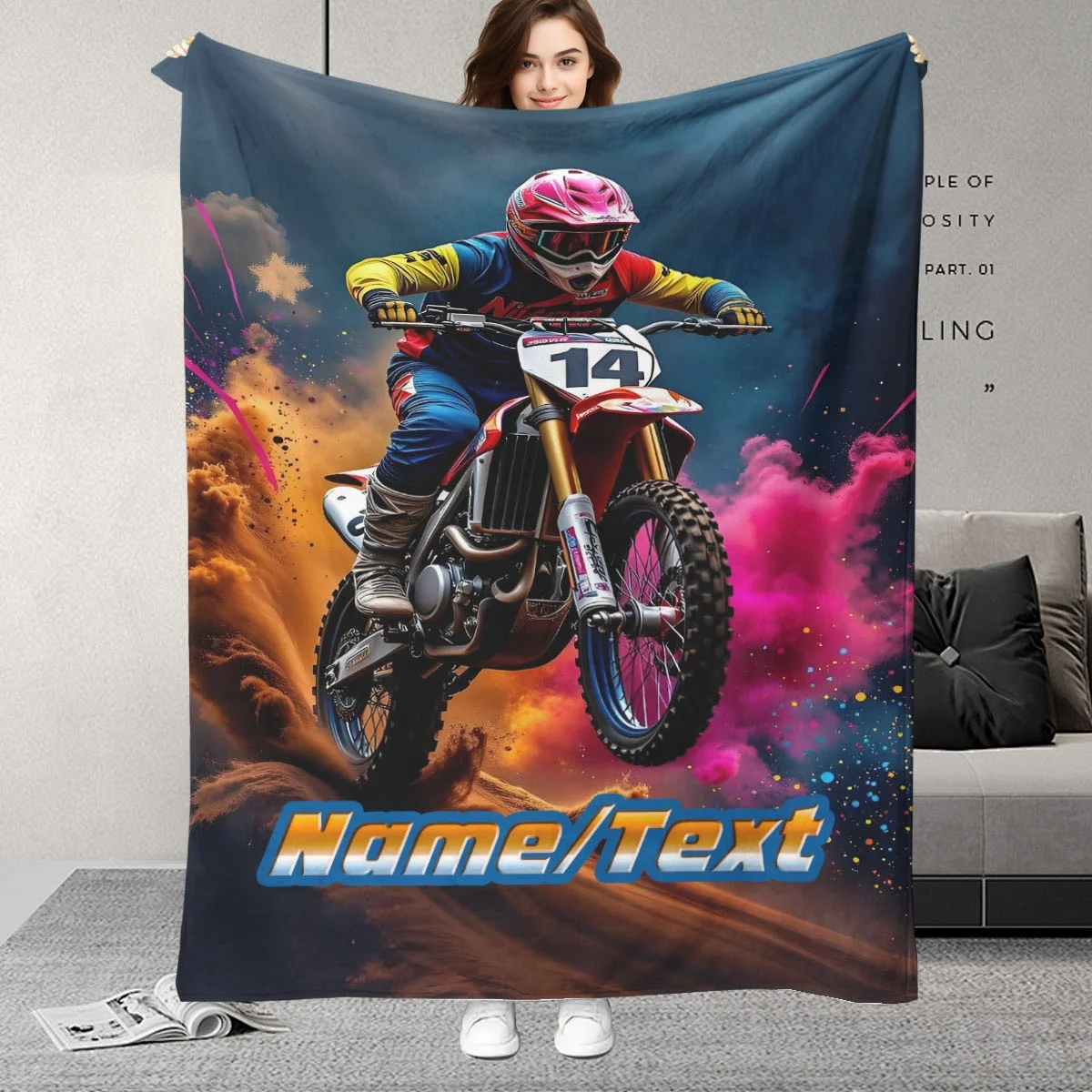 

Настраиваемое одеяло с рисунком мотокросса, идеально подходящее для ворса, кемпинга и путешествий, праздничных подарков, подходит для всех сезонов.