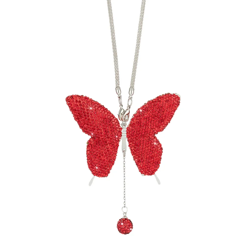 Crystal Butterfly Lucky wiszący wisiorek do wnętrza samochodu lusterko wsteczne Charms dla kobiet ozdobne akcesoria do wnętrza pojazdu — zdjęcie 7