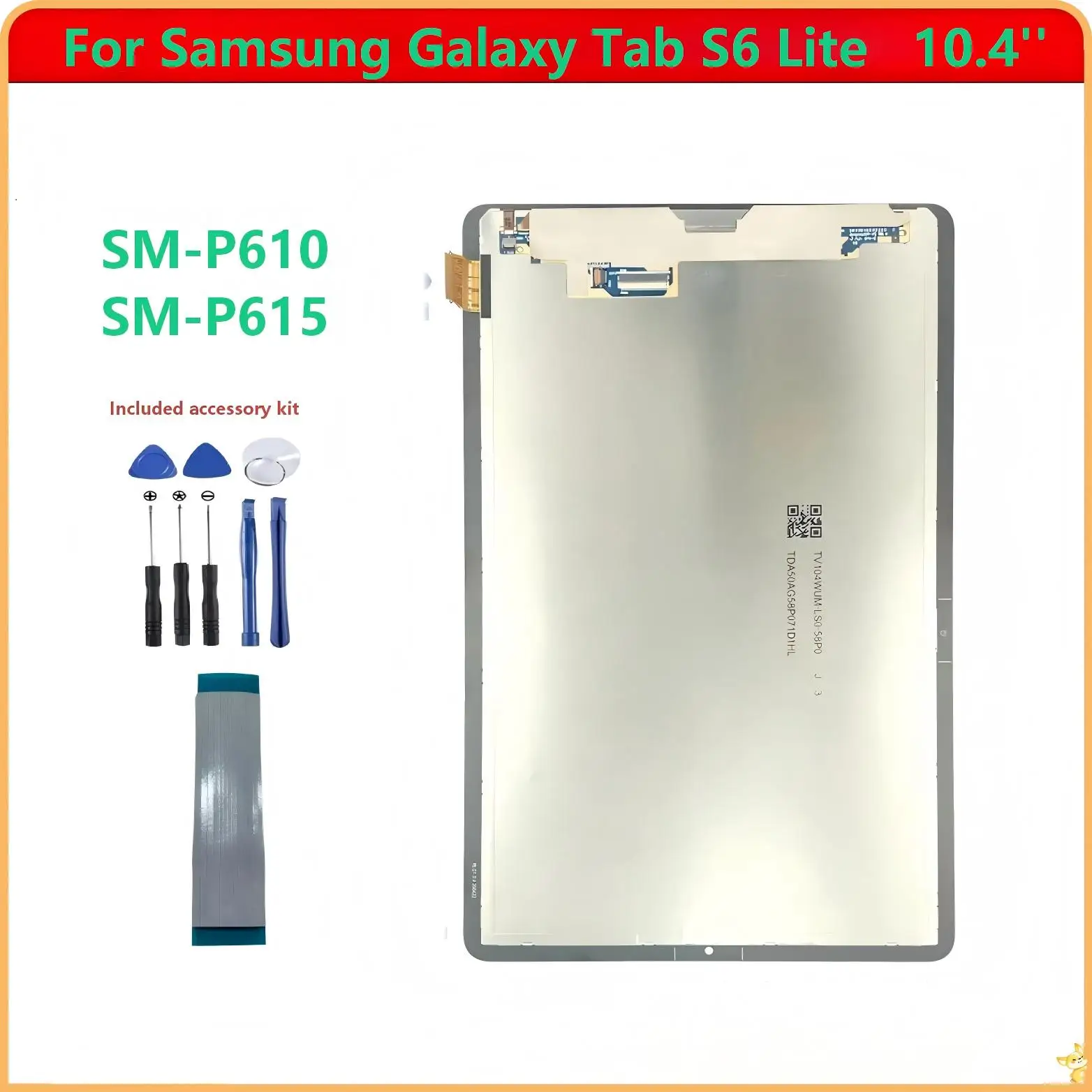 New LCD For Samsung Galaxy Tab S6 Lite 10.4 SM-P610 SM-P615 SM-P615N P617 LCD Display Touch Screen Digitizer Glass Assembly