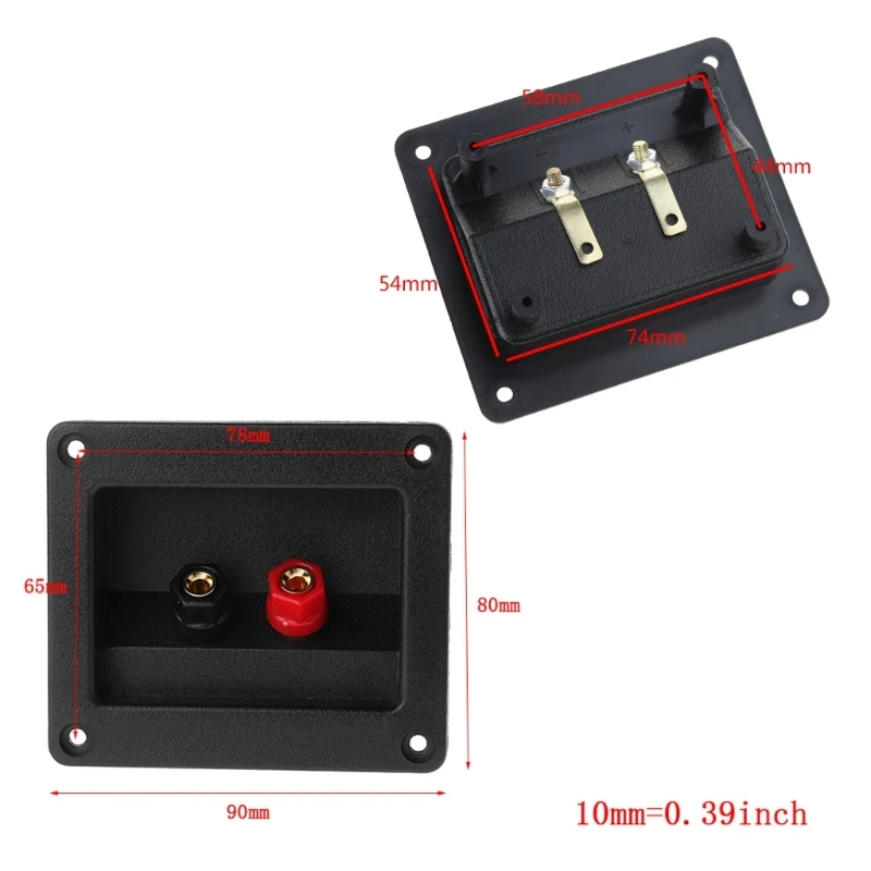 Wire Spring Terminal Cup Square Speaker 2 Positions for DIY Home Car Stereo