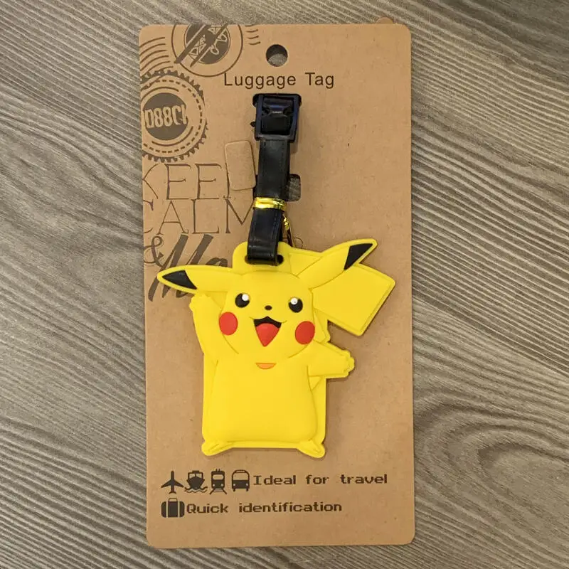 Pokemonpikachuluggage 태그 탑승권 여행 가방 태그 식별 태그 교수형 태그 체크인 태그 손실 방지 태그 가방 펜던트