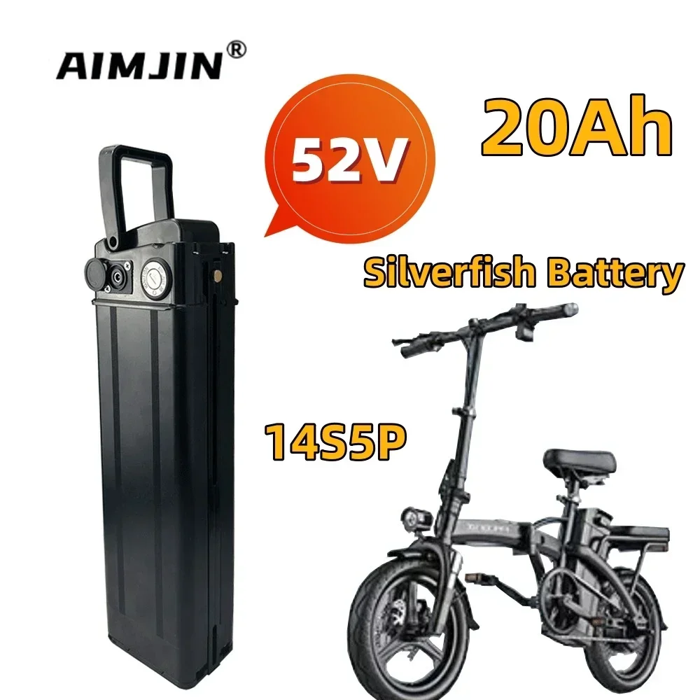 

52V 20AH Ebike Battery For Silver Fish Lithium 18650 Pack for Samsung Electric Bicycle 250W 500W 750W 1000W Motor