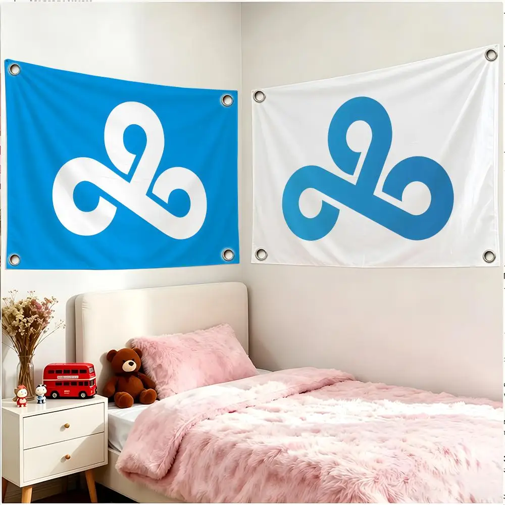 C9 Esports Team Cloud9 Flags Daily Four Ring Borderless Design Indoor & Outdoor Decor Easy to Hang Install