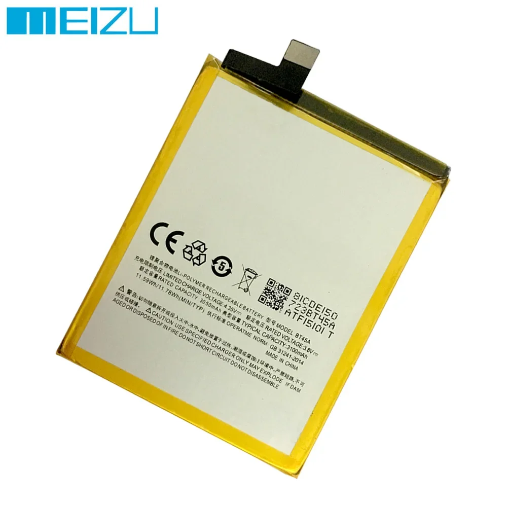 Meizu 100% Original 3100mAh BT45A Battery For Meizu Pro 5 Pro5 PRO5 Phone Lastest Produce High Quality Battery+Free tools