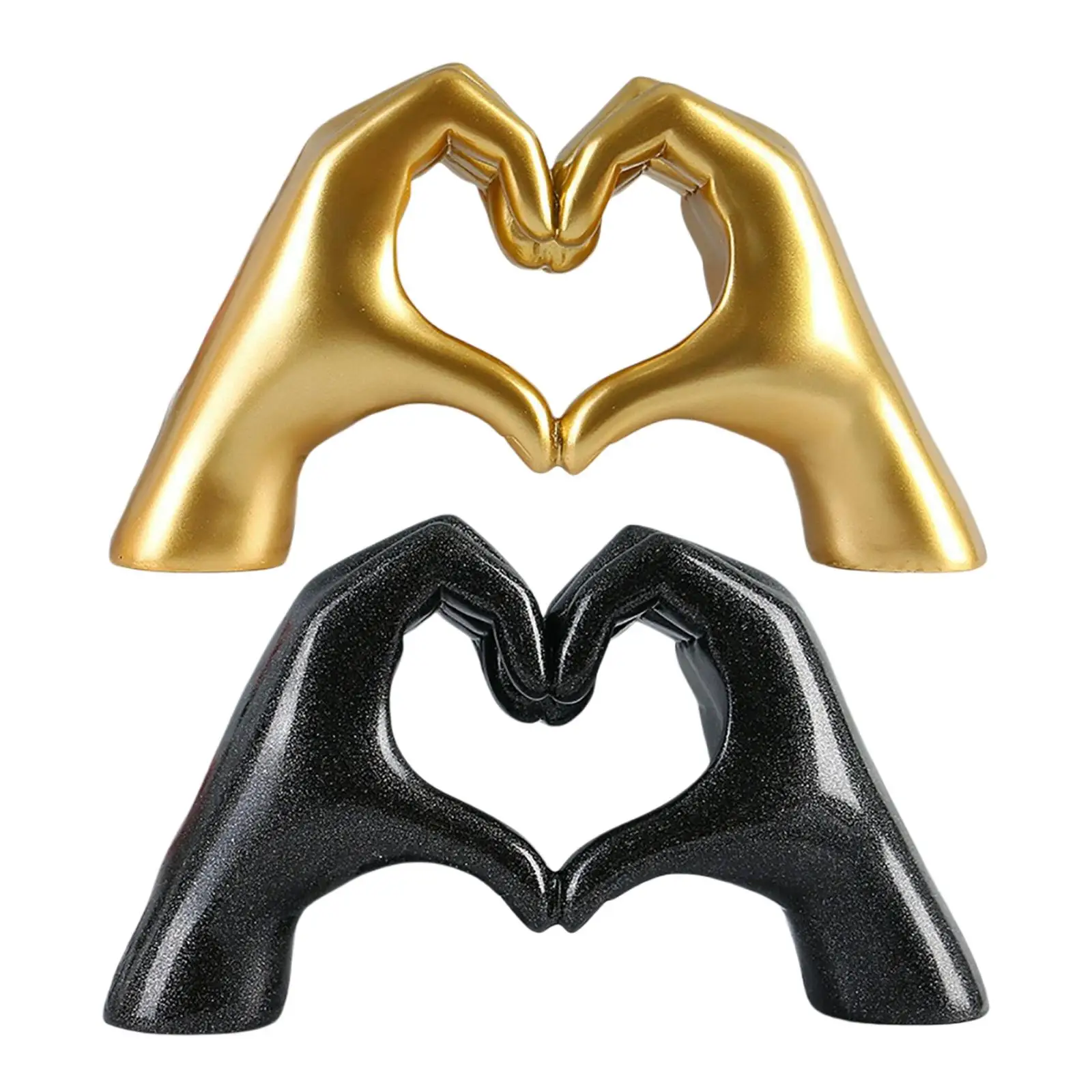 

Nordic Heart Gesture Figurine Sculpture Resin Hand Love Statue Figurine for Wedding Home Living Room Decoration Ornament