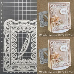 Flower curved rectangular Metal Cutting Dies Stencil Scrapbook Diy Album Stamp Paper Card Embossing Decor Craft Knife Mould