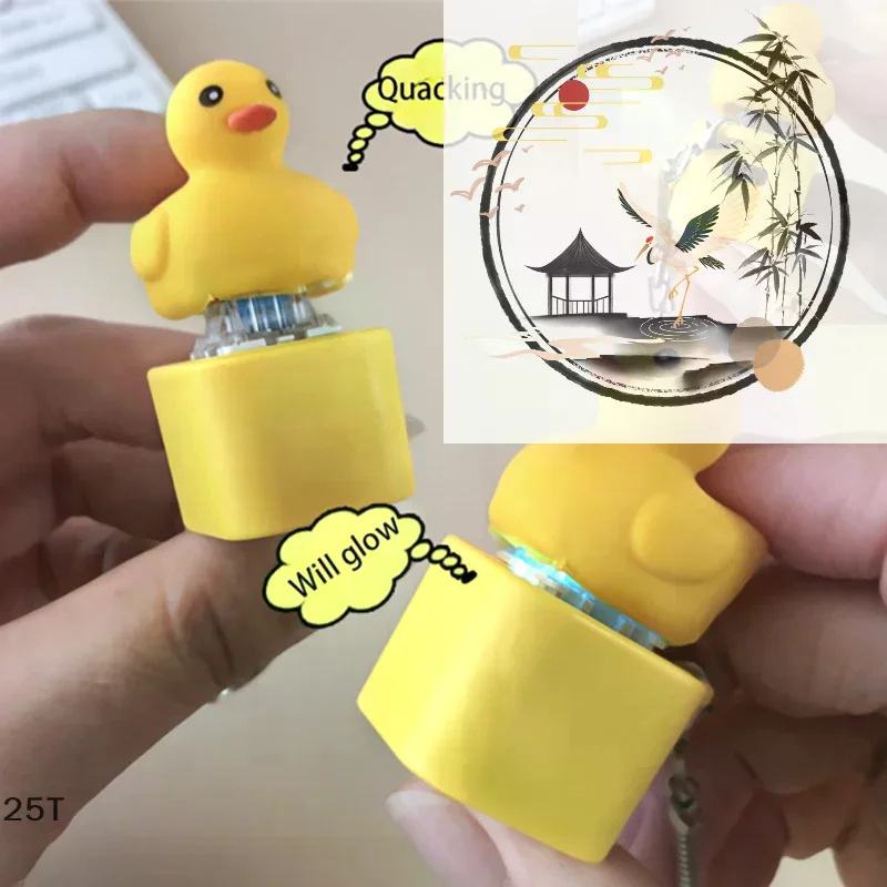 Duck Fidget Toy Quacking Fidget Toy Rechargeable Duck Key Chain Stress Relief Sensory Game Squeaky Home Decor For Bag & Tabletop