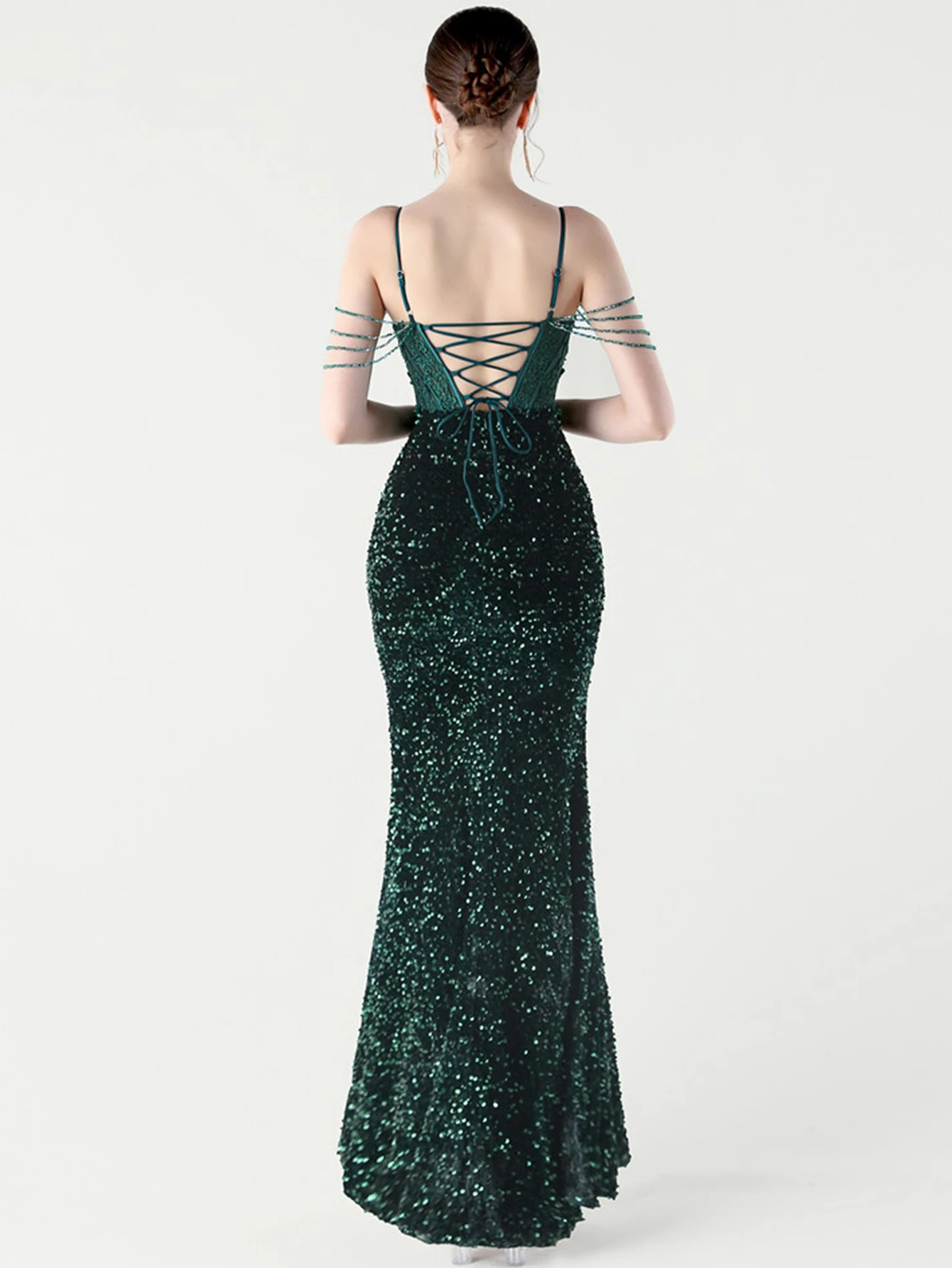 Vestido largo sexi de verano con lentejuelas y espalda descubierta para mujer, vestidos largos elegantes para fiesta de boda, vestidos de noche de graduación de lujo para mujer