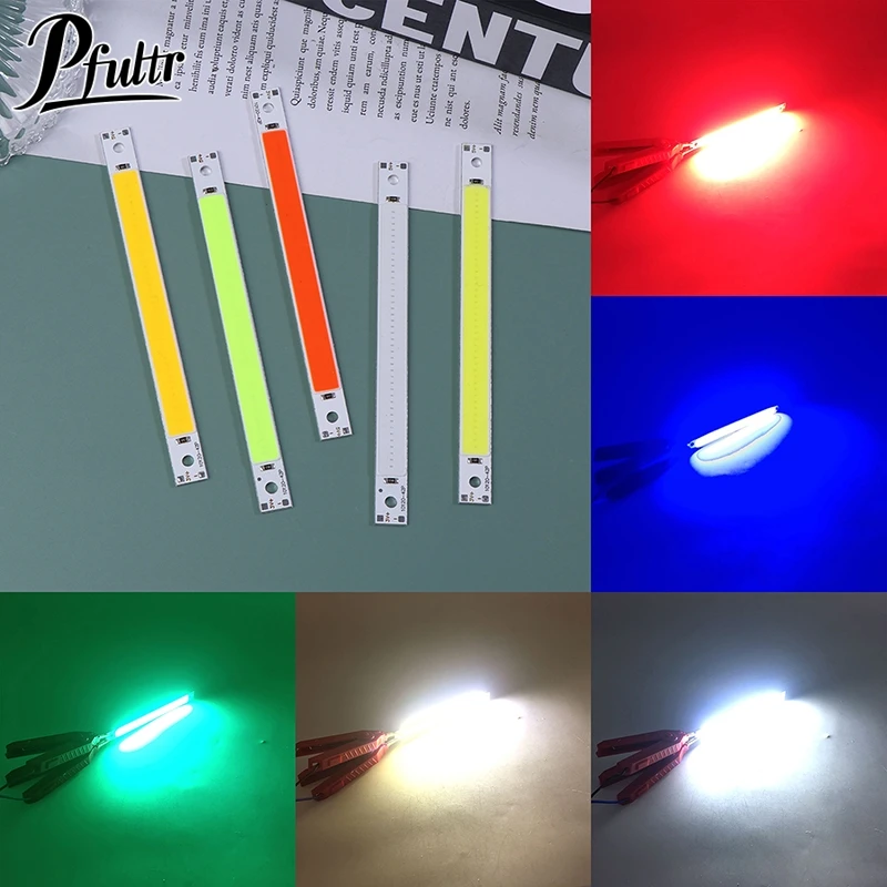 

120x10MM 3V 5V LED Bulb COB Strip Chip On Board Warm Cold White Blue Red Green 5W LED Lights For COB Work Lamps Decoration Light