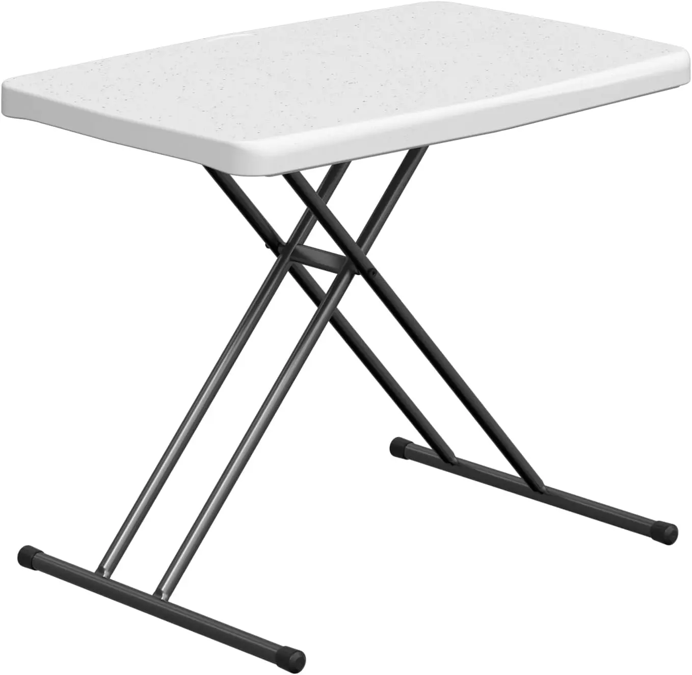

30' Folding Table - Adjustable Height TV Tray for Laptop, Couch, Camping - Heavy Duty Foldable Desk, White Granite
