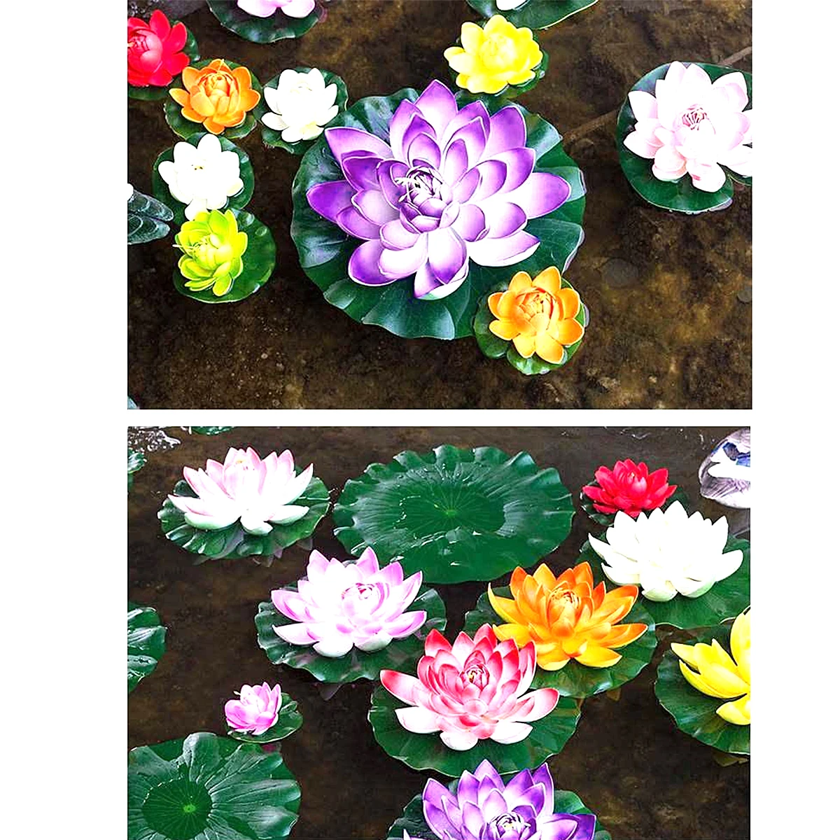 

6PCS Artificial Plants Durable Premium Material Realistic Style Artificial Lotus Decorwater plants