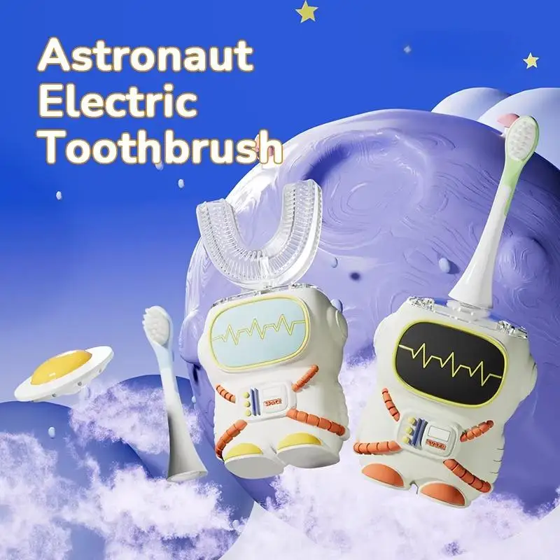 فرشاة أسنان كهربائية للأطفال بعمر 10 سنوات أجهزة العناية بالفم على شكل حرف U هدايا العودة للأطفال شعيرات نايلون سهلة التنظيف
