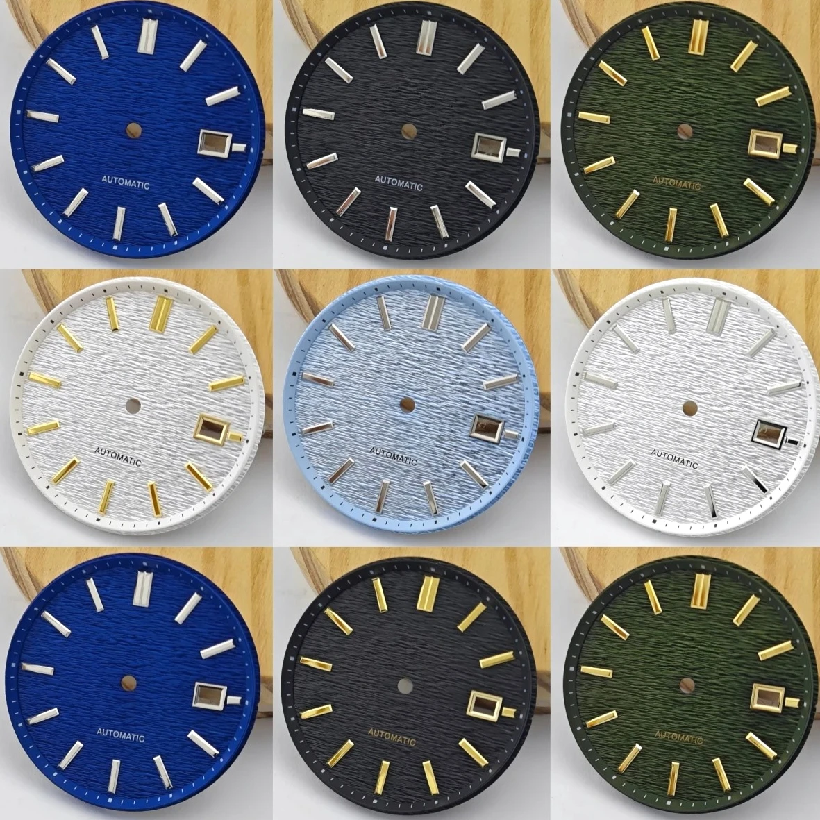 33.5mm Dials No logo Transverse Stripe Texture Watch Dial for NH35 NH36 4R 7S Movement Case Mod Parts