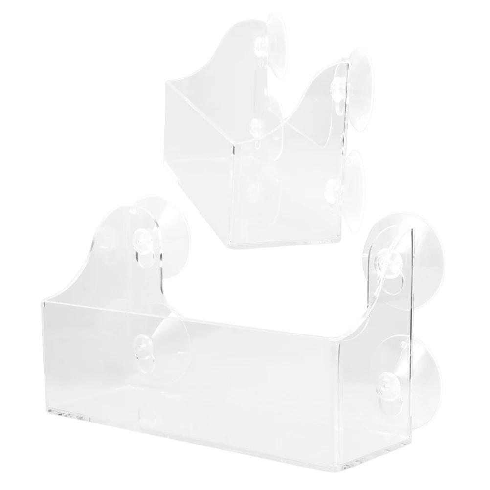 

2 Pc Fridge Frige Rack Display Acrylic Storage Shelf Beverage Transparent Beer Snack Clear Floating Shelves Organizer