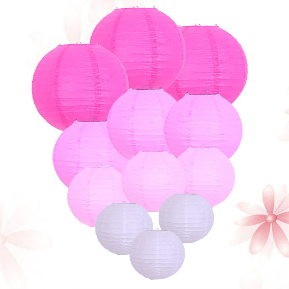 

12 Pcs Paper Lantern Set Lanterns Foldable for Decoration Hanging Decorative