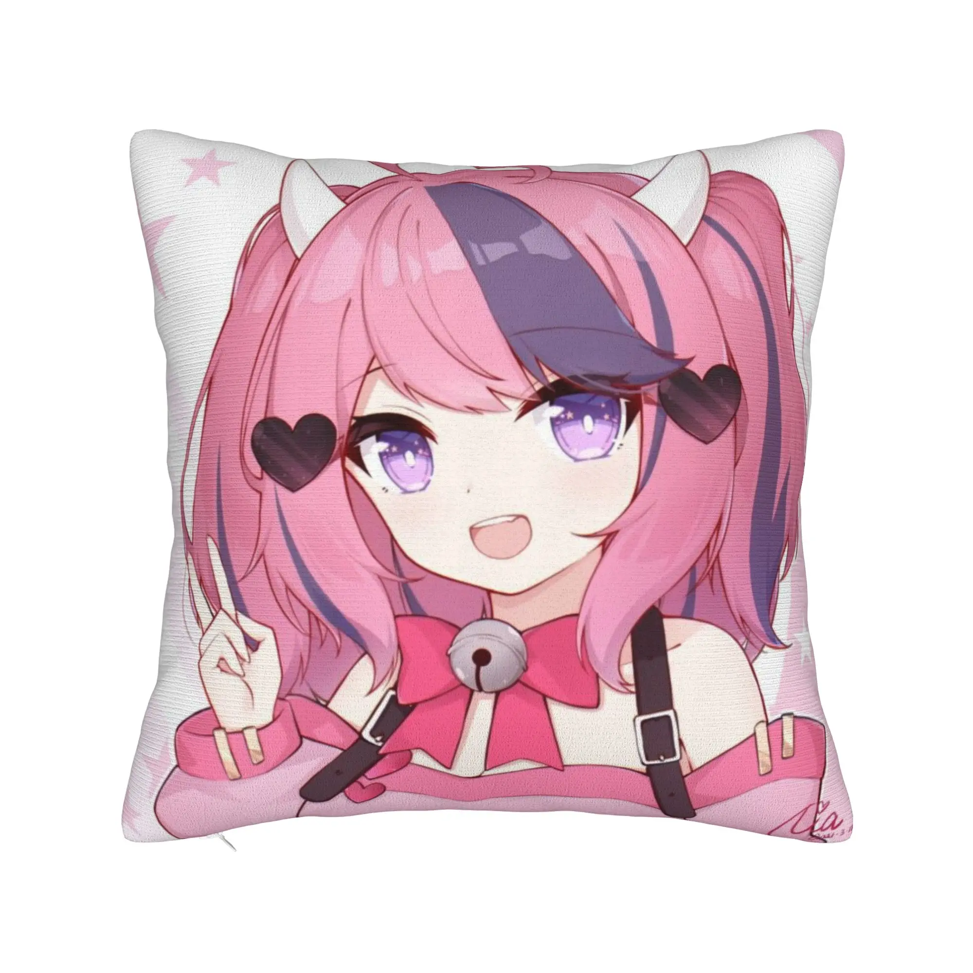 Ironmouse Vtuber Pillow Case  Soft Pillow Cover Kawaii Cushion Cover For Office Car Home Decor