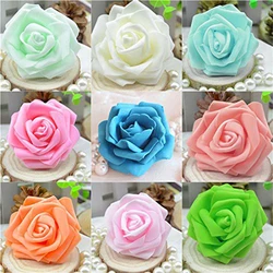 Pack of 50 Artificial Bionic Flowers PE Foam Simulation Roses Fake Flower Decorations Wedding Party Engagement Presents 6-7cm