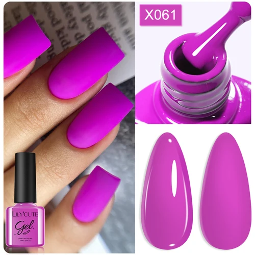 LILYCUTE 7ml Rosa rojo Color esmalte de uñas en Gel Otoño Invierno gran oferta de larga duración remojo para manicura barniz en Gel para decoración de uñas