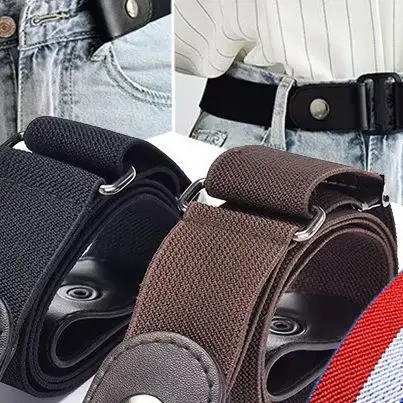 Buckle-Free Belts for Women Men Jean Pants Dress No Buckle Adjustable Stretch Elastic Waist Band Invisible Belt DropShipping