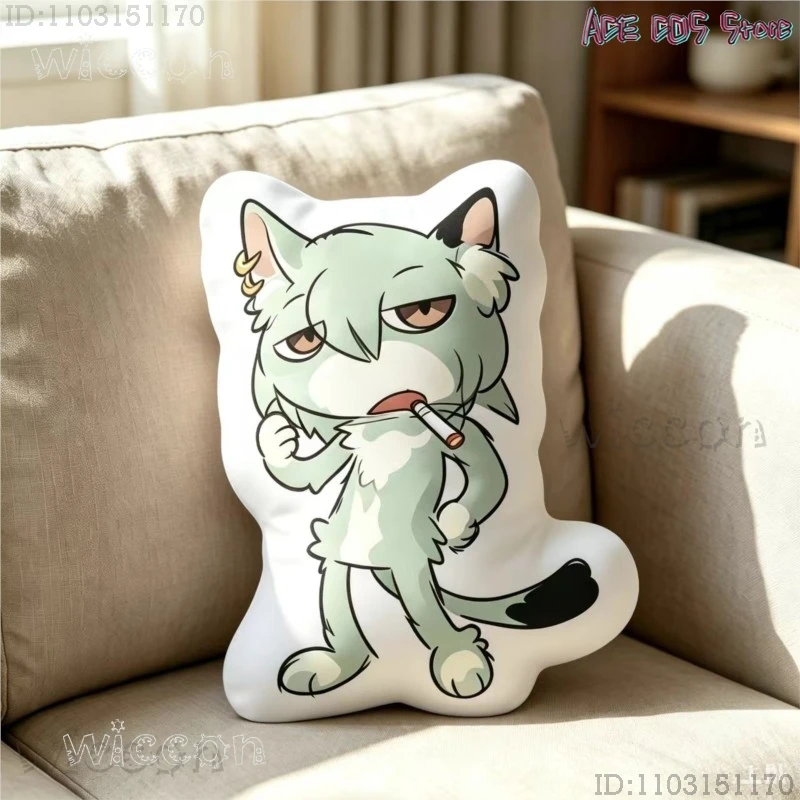 Cosplays Chainsmoker Cat Yaniko Satou 40cm Throw Pillow – Decorative Cushion Halloween Home Sofa Bed Gift - view 5