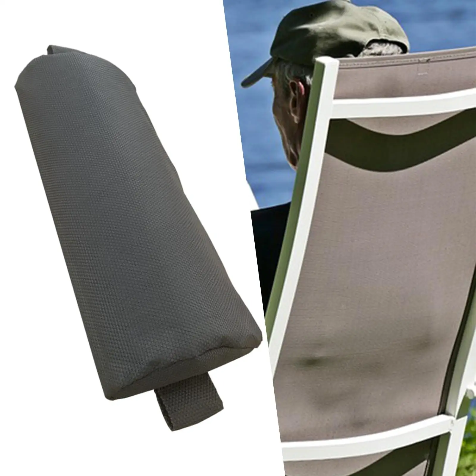 Soft Head Cushion Pillow Breathable with Strap Adjustable Pad for Folding recliner Outdoor Headrest