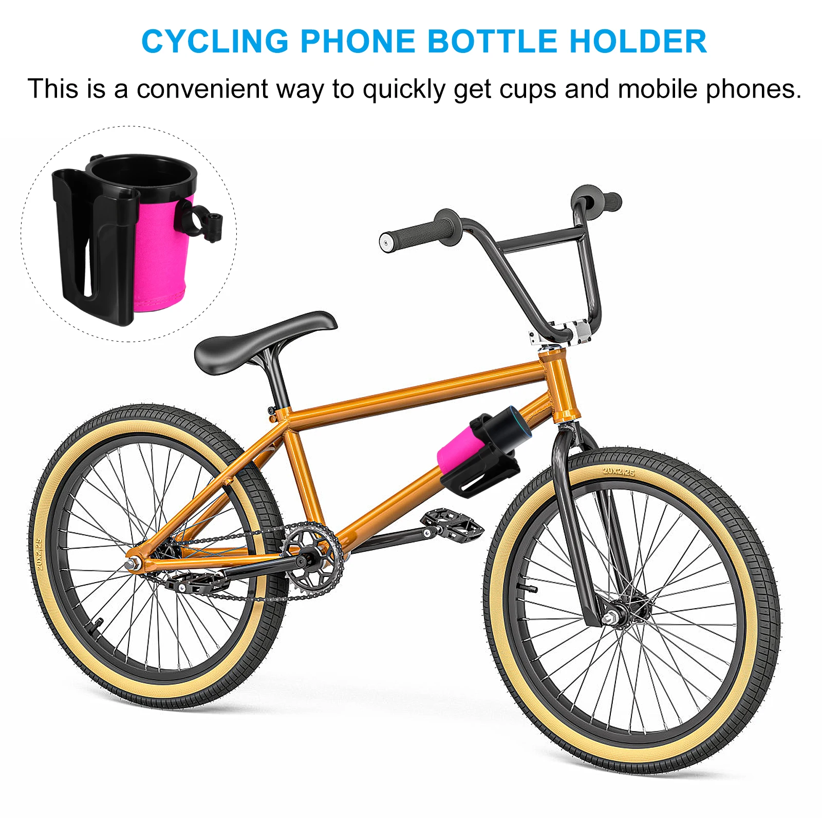 

Cycling Cup Holder Phone Bottle Stand for Mountain Bike Water Rack Compatible Various Sizes Safe Plastic Easy Install