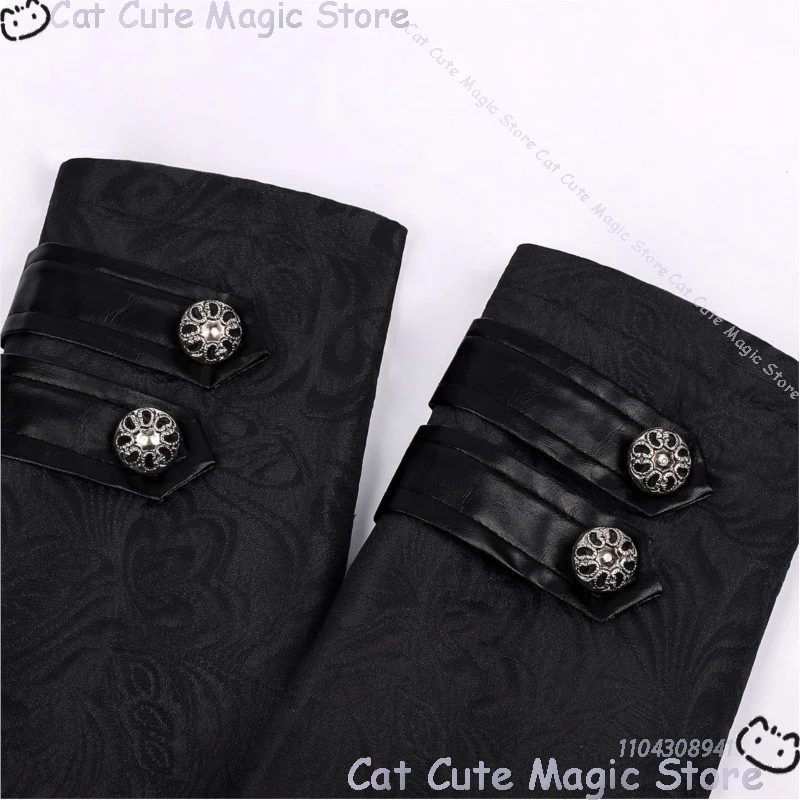 Medieval revival Gothic punk-style court coat for men tailored fit black winter version Man Halloween Party Woman S-2XL Clothes
