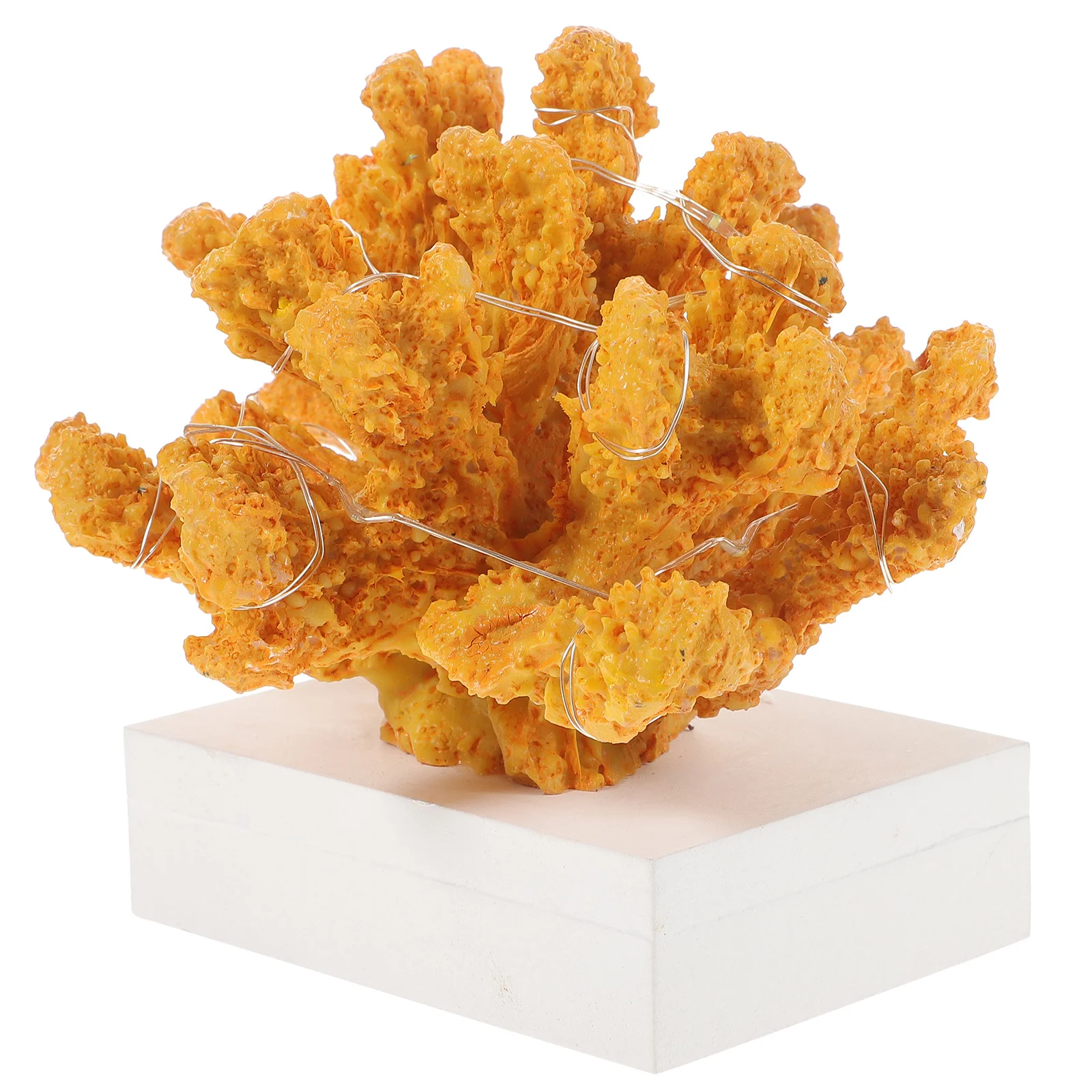 

Artificial Coral Decor LED Resin Coral Ornament Desktop Craft Ocean Theme Glow in Dark Home Decor Housewarming Gift
