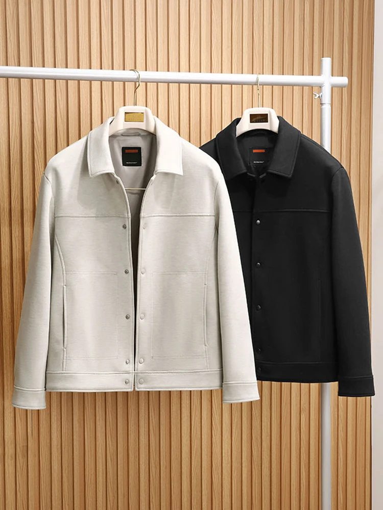 

High-End Camere Lyocell Men's Jaet Collar up 25 Sles Air Layer Autumn Winter No Ironing Required Outerwear Coat for Men