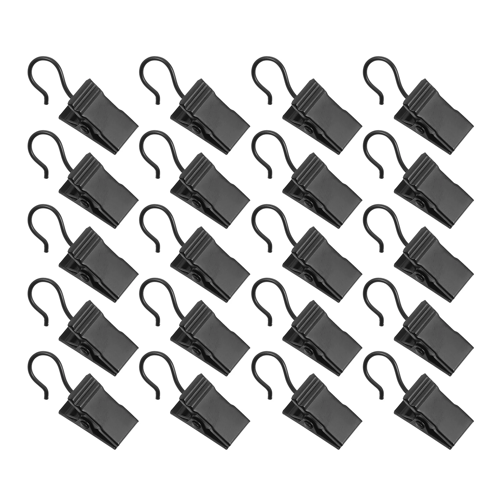 

25Pcs Iron Hanging Clips Adjustable Shower Curtain Hooks Multipurpose Bathroom Outdoor Camping Awning Light Clips