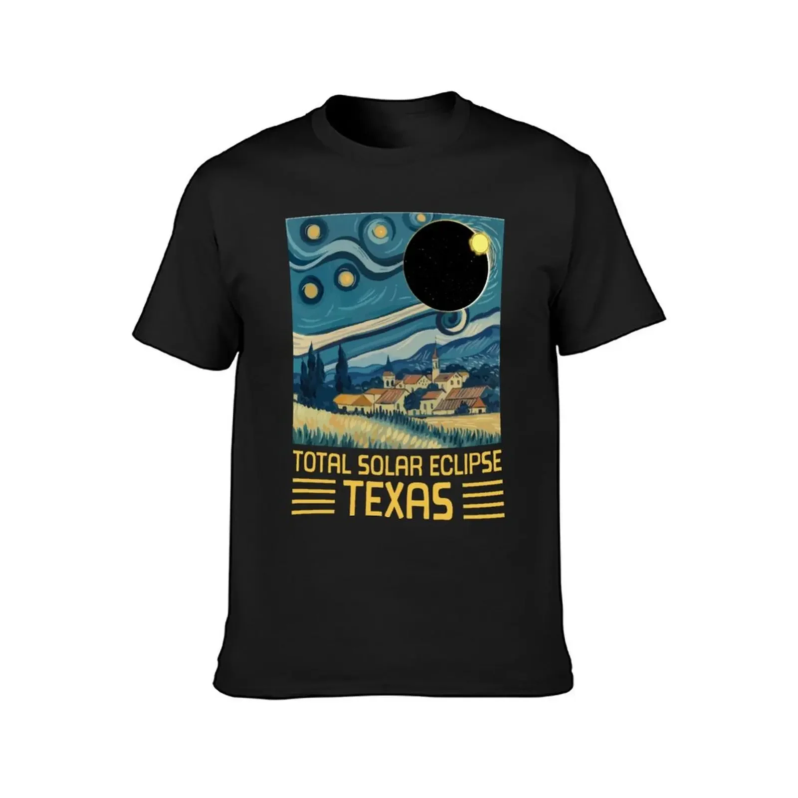 Texas Total Solar Eclipse T-Shirt vintage t shirts plain mens t shirts